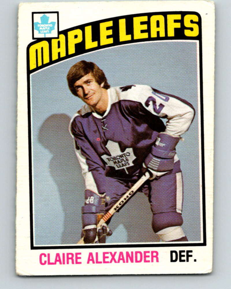 1976-77 O-Pee-Chee #321 Claire Alexander  RC Rookie Toronto Maple Leafs  V2288