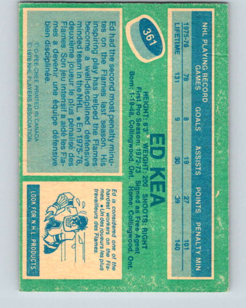 1976-77 O-Pee-Chee #361 Ed Kea  Atlanta Flames  V2350