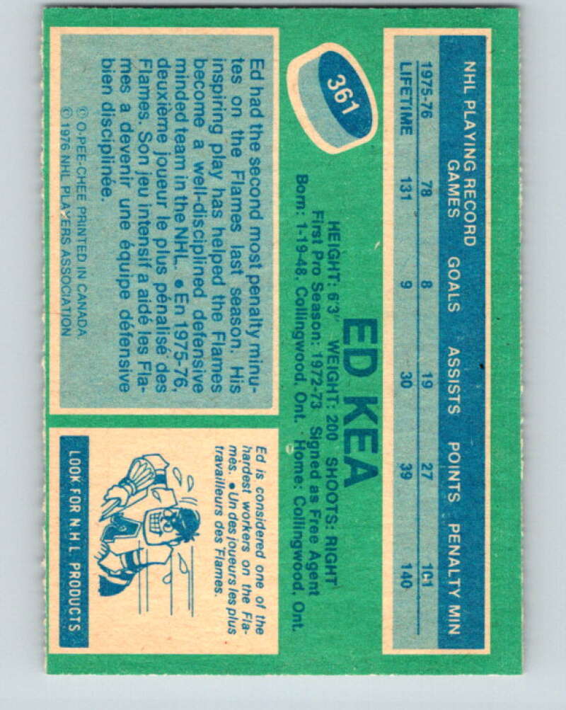 1976-77 O-Pee-Chee #361 Ed Kea  Atlanta Flames  V2351
