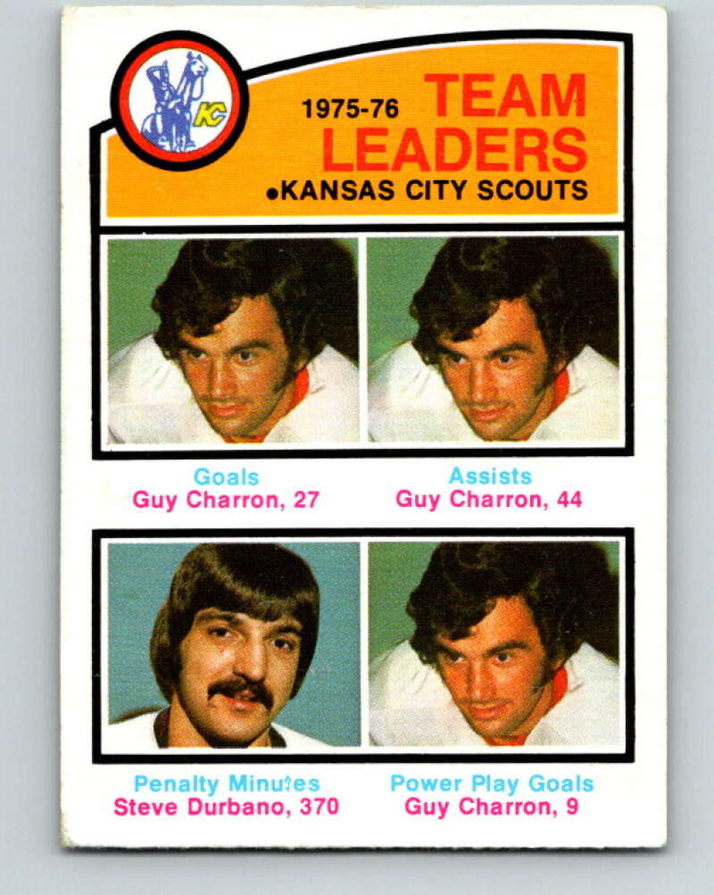 1976-77 O-Pee-Chee #384 Charron/Durbano TL  Kansas City Scouts  V2375