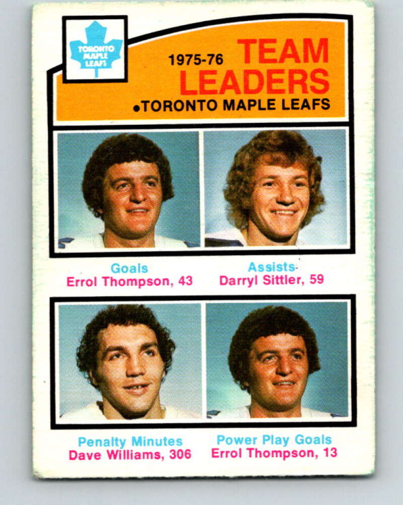 1976-77 O-Pee-Chee #394 Thompson/Sittler/Williams TL Leafs  V2401