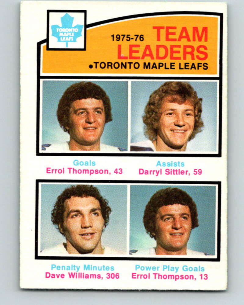 1976-77 O-Pee-Chee #394 Thompson/Sittler/Williams TL Leafs  V2403