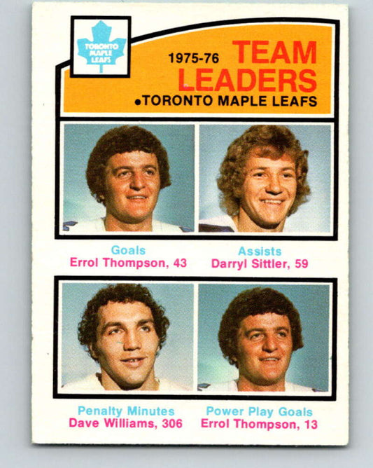 1976-77 O-Pee-Chee #394 Thompson/Sittler/Williams TL Leafs  V2404