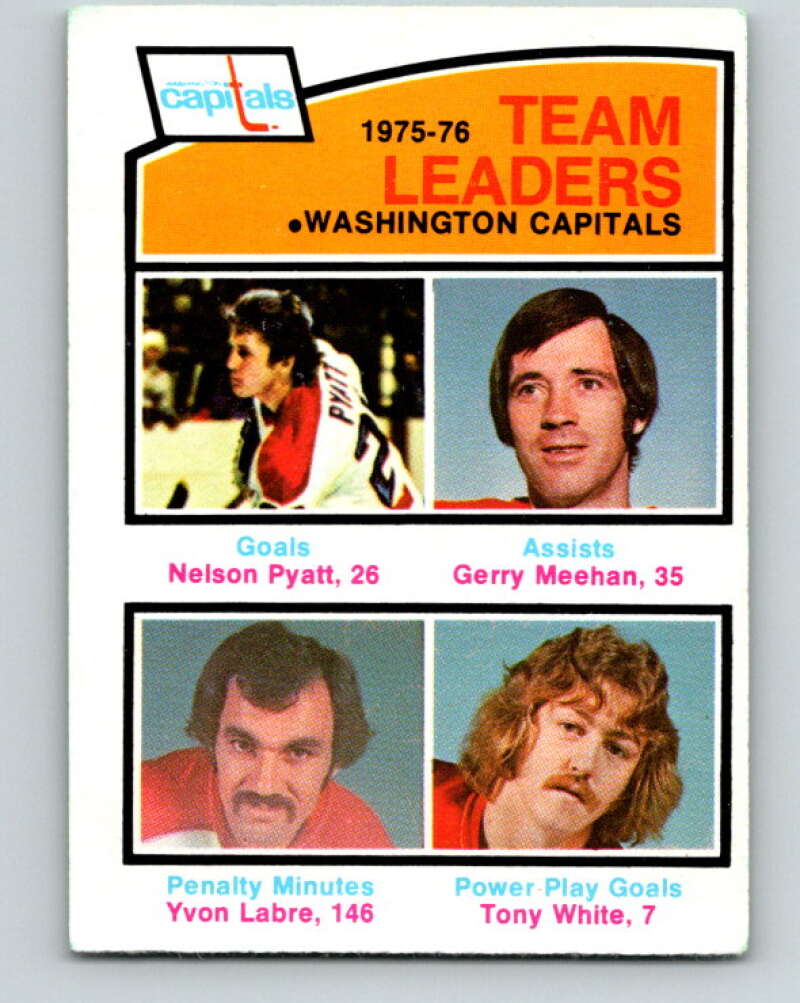 1976-77 O-Pee-Chee #396 Pyatt/Meehan/Labre/White TL Capitals V2411 ...