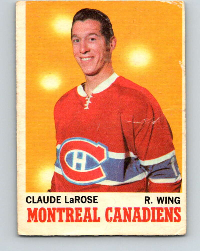 1970-71 O-Pee-Chee #56 Claude Larose  Montreal Canadiens  V2545
