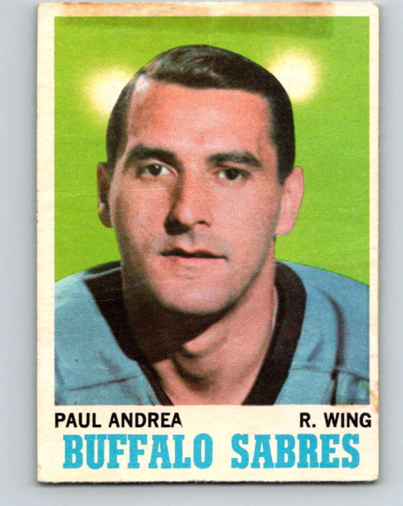 1970-71 O-Pee-Chee #77 Paul Andrea  RC Rookie Buffalo Sabres  V2592