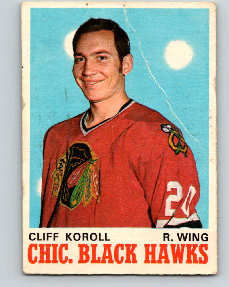 1970-71 O-Pee-Chee #147 Cliff Koroll  RC Rookie Chicago Blackhawks  V2755