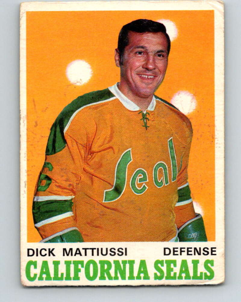 1970-71 O-Pee-Chee #192 Dick Mattiussi  California Golden Seals  V2919