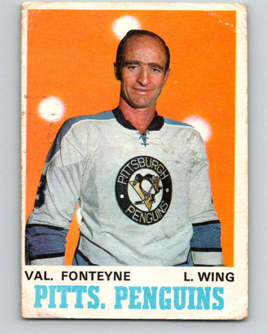 1970-71 O-Pee-Chee #208 Val Fonteyne  Pittsburgh Penguins  V2978