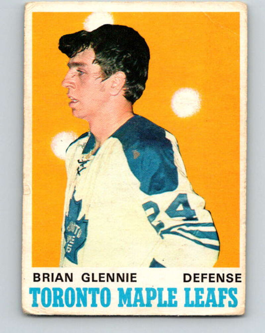 1970-71 O-Pee-Chee #216 Brian Glennie  RC Rookie Toronto Maple Leafs  V3007
