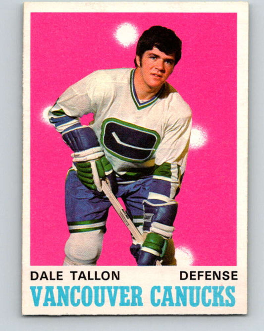 1970-71 O-Pee-Chee #225 Dale Tallon  RC Rookie Vancouver Canucks  V3031