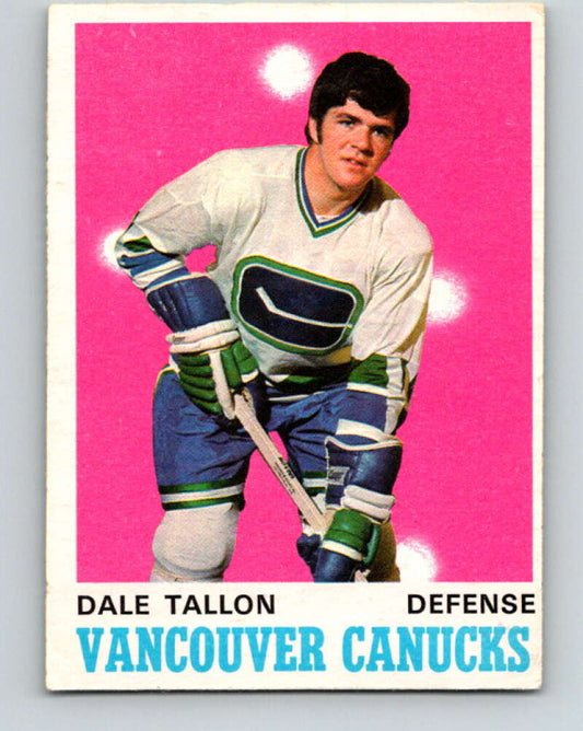 1970-71 O-Pee-Chee #225 Dale Tallon  RC Rookie Vancouver Canucks  V3032