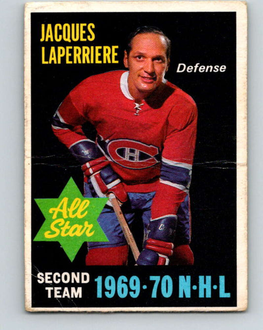 1970-71 O-Pee-Chee #245 Jacques Laperriere AS  Montreal Canadiens  V3086