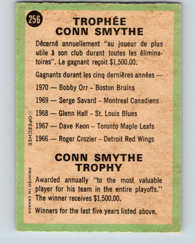 1970-71 O-Pee-Chee #256 Conn Smythe Trophy   V3119