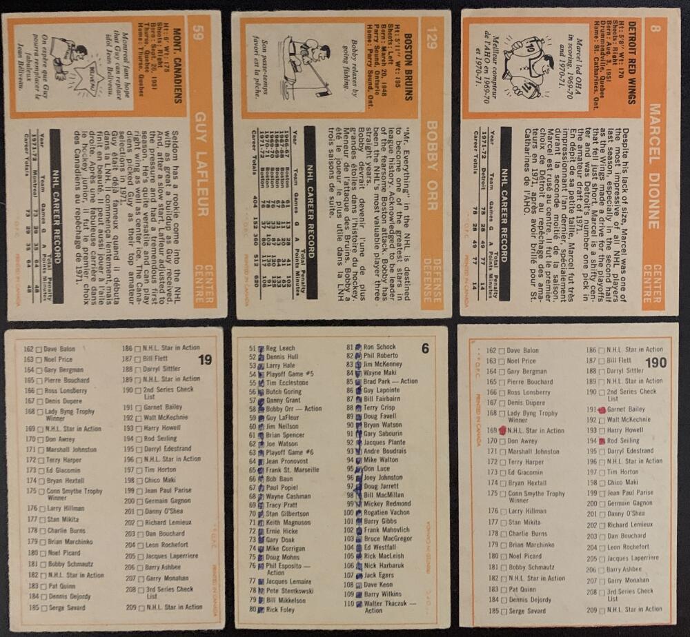 1972-73 O-Pee-Chee NHL Hockey Complete Set 1-289 - Series 1&2 *0167