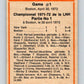 1972-73 O-Pee-Chee #7 Playoff Game 1  Boston Bruins/New York Rangers  V3183