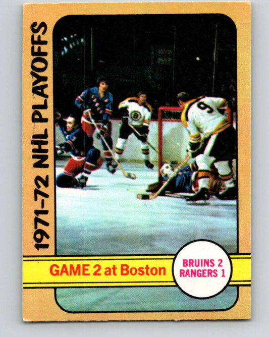 1972-73 O-Pee-Chee #20 Playoff Game 2  Boston Bruins/New York Rangers  V3256