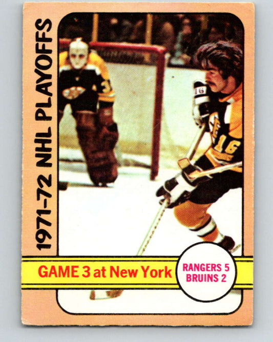 1972-73 O-Pee-Chee #30 Playoff Game 3  New York Rangers/Boston Bruins  V3320