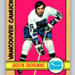 1972-73 O-Pee-Chee #37 Jocelyn Guevremont  Vancouver Canucks  V3368