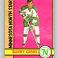 1972-73 O-Pee-Chee #101 Barry Gibbs  RC Rookie Minnesota North Stars  V3738