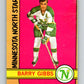 1972-73 O-Pee-Chee #101 Barry Gibbs  RC Rookie Minnesota North Stars  V3740