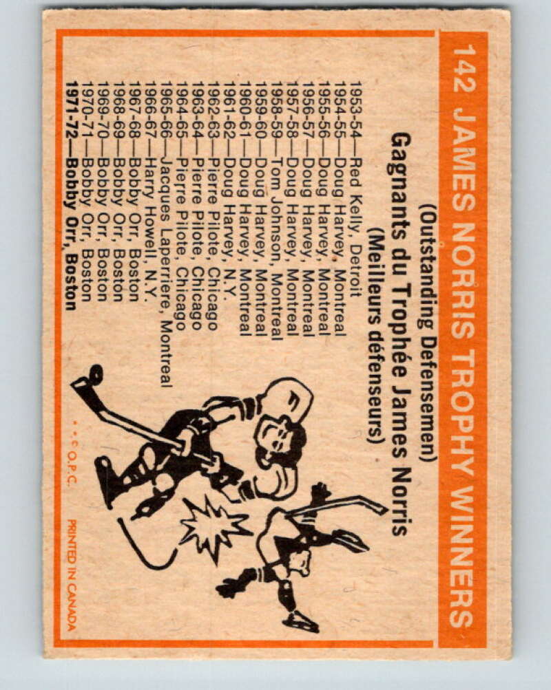 1972-73 O-Pee-Chee #142 Norris Trophyinners   V3894