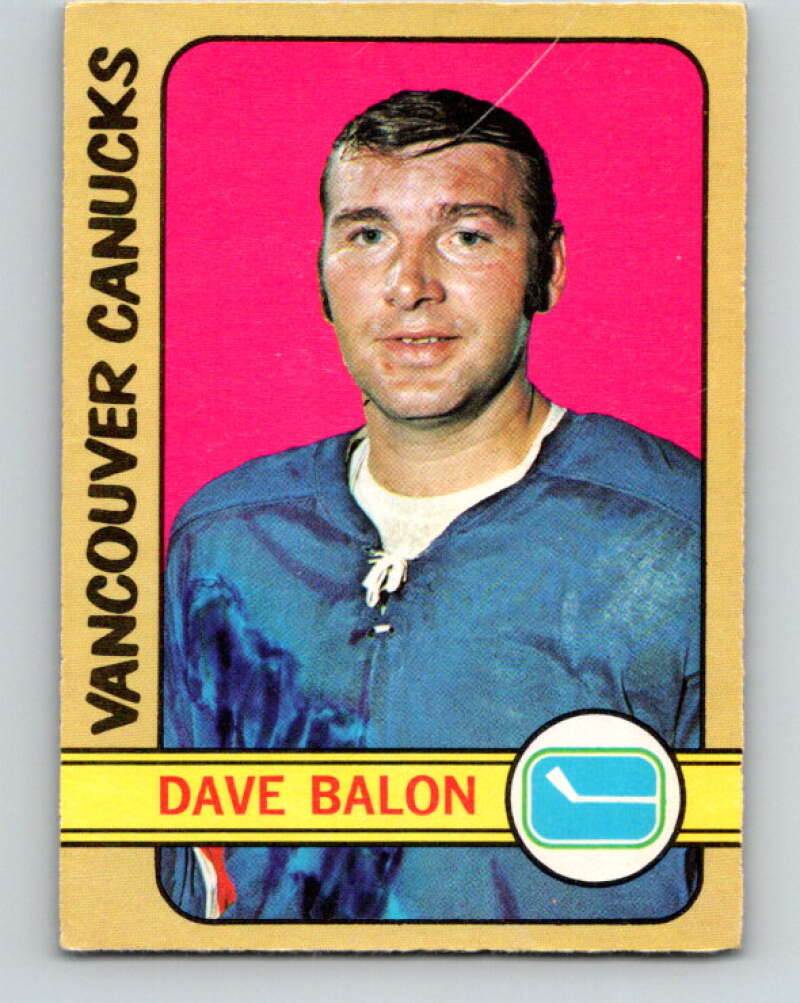 1972-73 O-Pee-Chee #162 Dave Balon UER  Vancouver Canucks  V3957