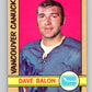 1972-73 O-Pee-Chee #162 Dave Balon UER  Vancouver Canucks  V3958