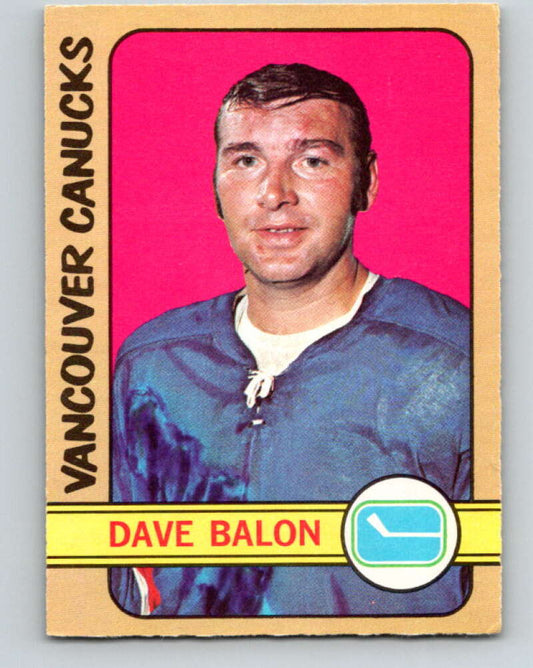1972-73 O-Pee-Chee #162 Dave Balon UER  Vancouver Canucks  V3958