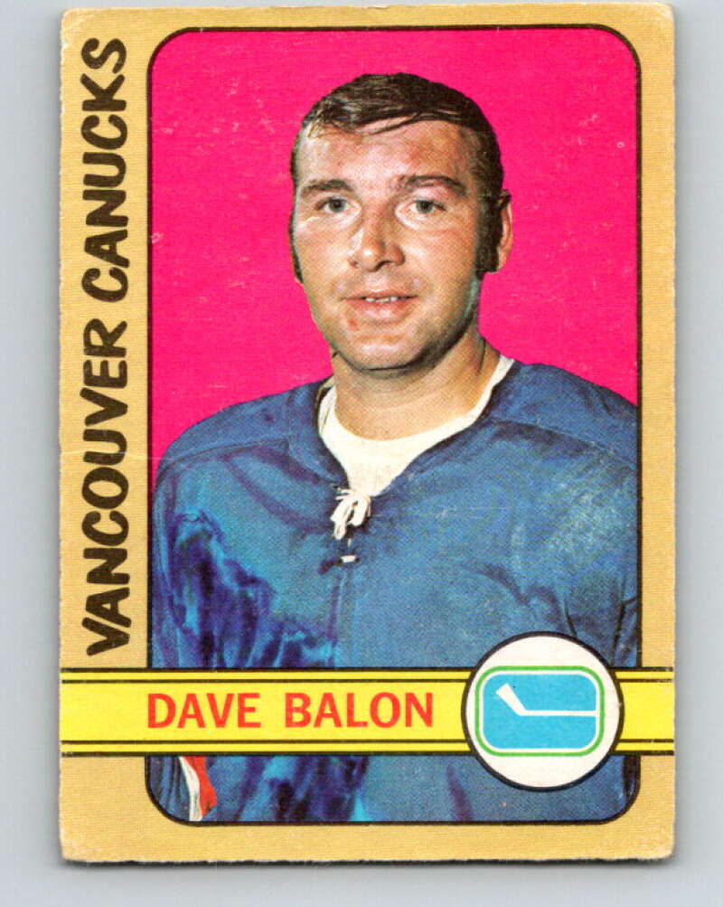 1972-73 O-Pee-Chee #162 Dave Balon UER  Vancouver Canucks  V3959