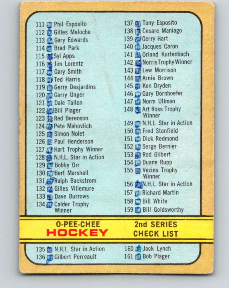 1972-73 O-Pee-Chee #190 Checklist   V4075