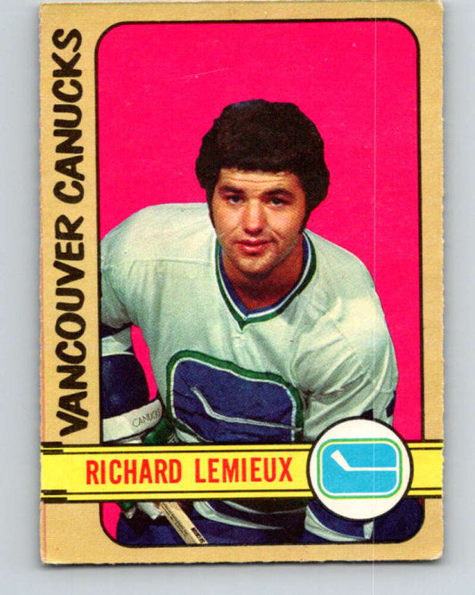 1972-73 O-Pee-Chee #202 Richard Lemieux  RC Rookie Vancouver Canucks  V4116
