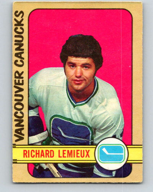 1972-73 O-Pee-Chee #202 Richard Lemieux  RC Rookie Vancouver Canucks  V4117