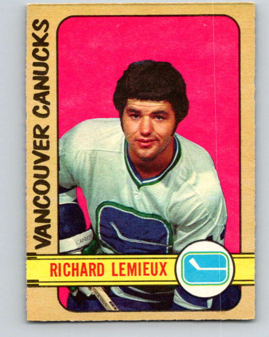 1972-73 O-Pee-Chee #202 Richard Lemieux  RC Rookie Vancouver Canucks  V4118