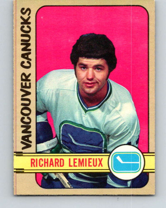 1972-73 O-Pee-Chee #202 Richard Lemieux  RC Rookie Vancouver Canucks  V4119