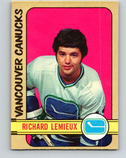 1972-73 O-Pee-Chee #202 Richard Lemieux  RC Rookie Vancouver Canucks  V4120