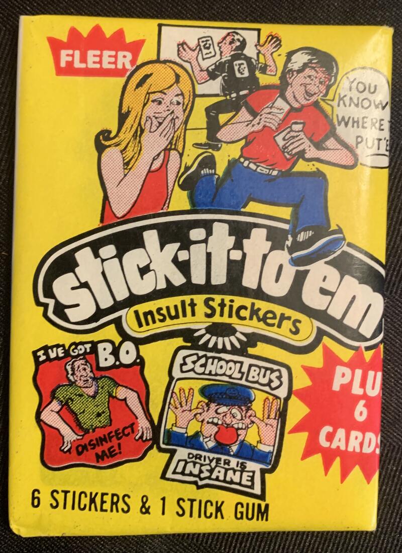 1976 Fleer Stick-it-to-em Stickers Sealed Wax Hobby Trading Pack PK-117