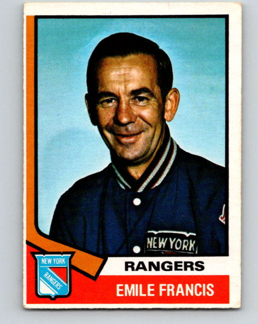 1974-75 O-Pee-Chee #9 Emile Francis CO  New York Rangers  V4232