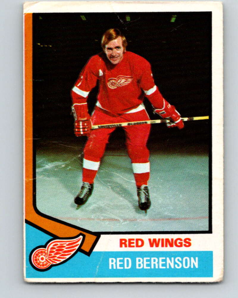 1974-75 O-Pee-Chee #19 Red Berenson  Detroit Red Wings  V4259