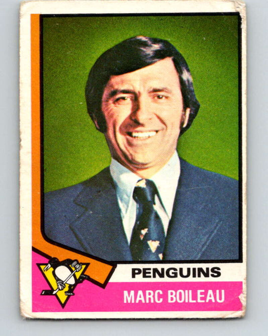 1974-75 O-Pee-Chee #49 Marc Boileau CO  Pittsburgh Penguins  V4318