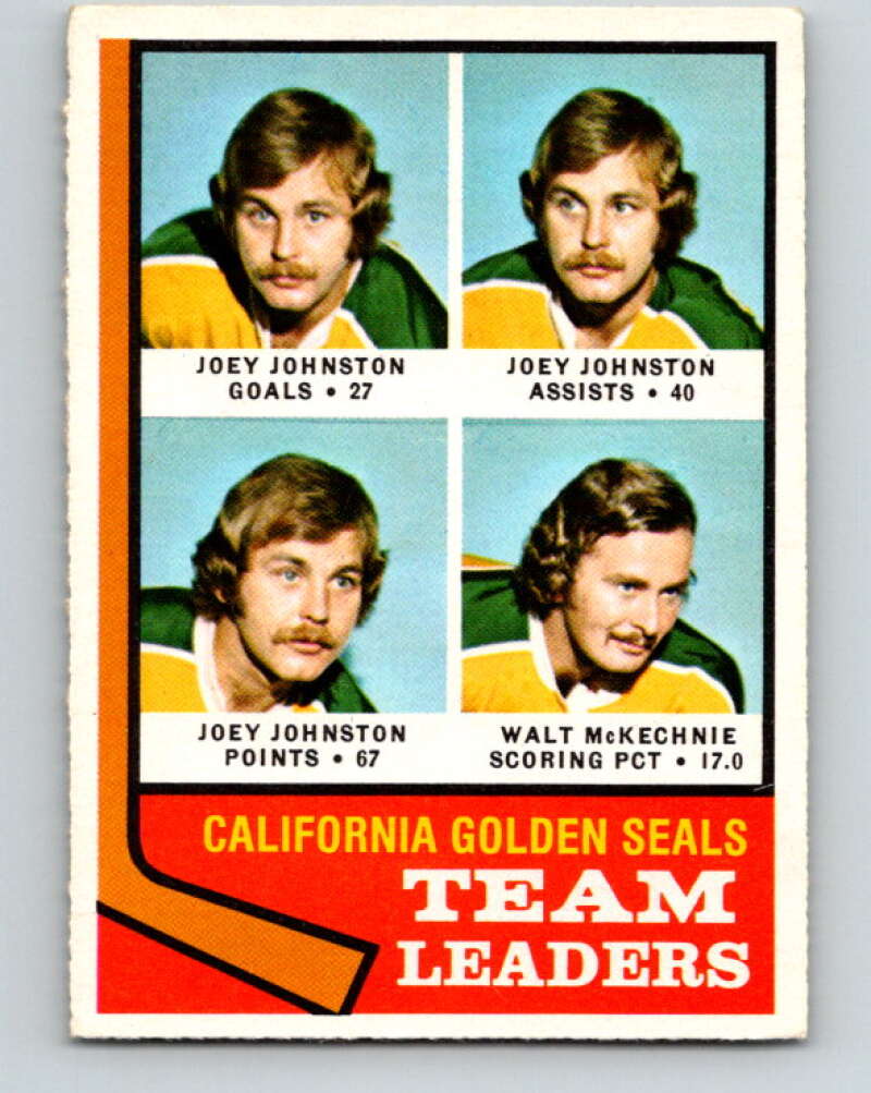 1974-75 O-Pee-Chee #56 McKechnie/Johnston TL  Seals  V4336