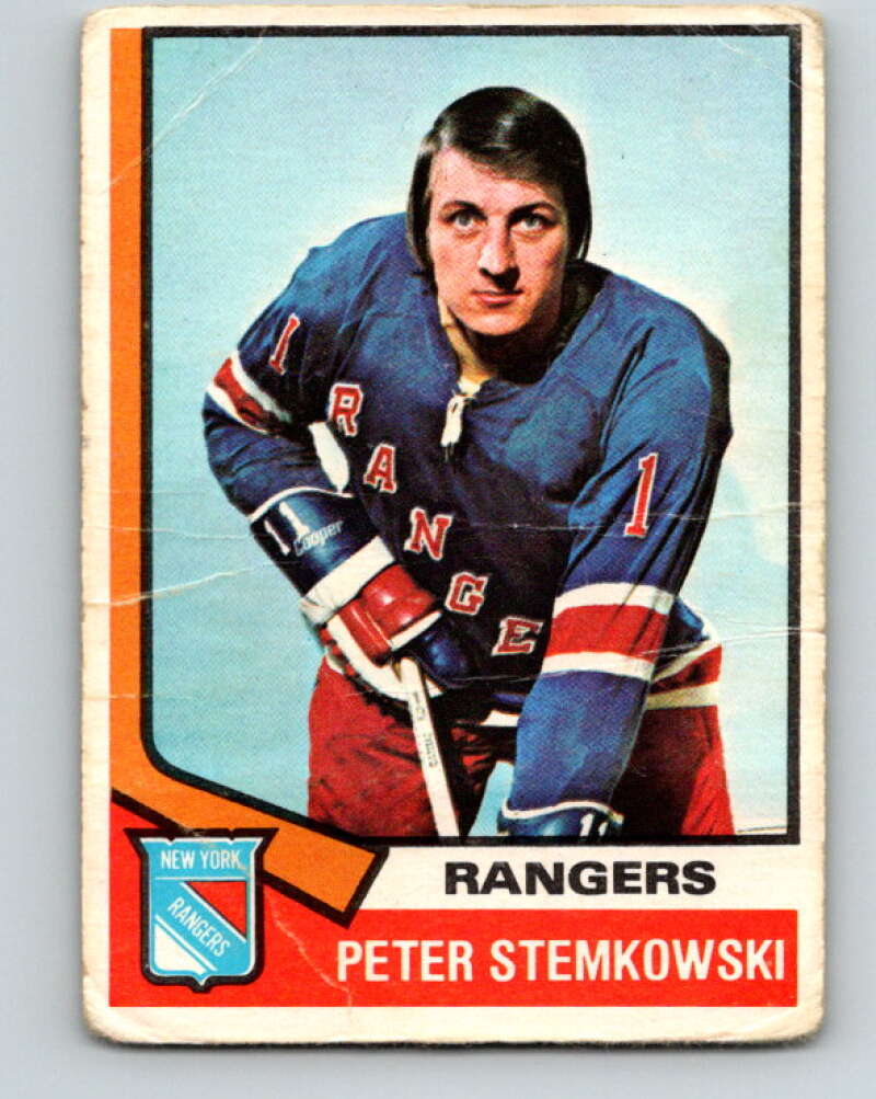 1974-75 O-Pee-Chee #77 Pete Stemkowski  New York Rangers  V4378
