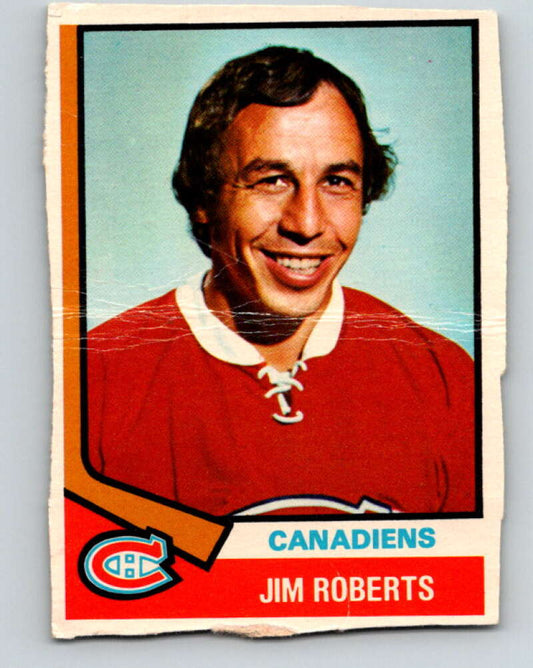 1974-75 O-Pee-Chee #78 Jim Roberts  Montreal Canadiens  V4380