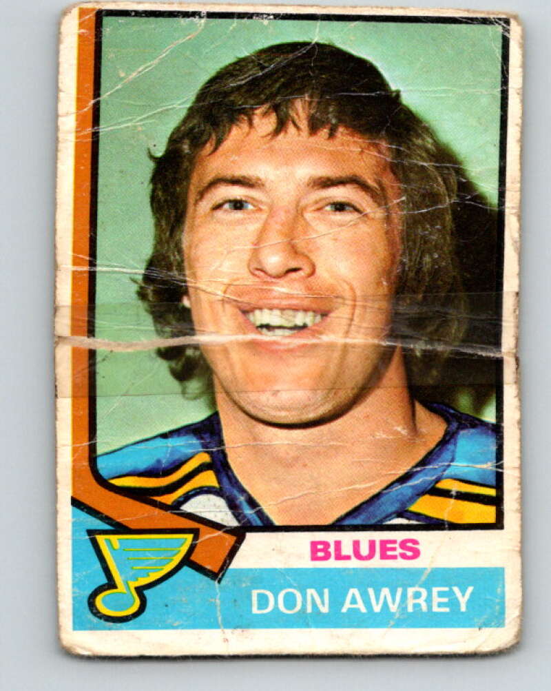 1974-75 O-Pee-Chee #80 Don Awrey  St. Louis Blues  V4381