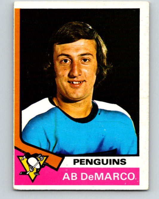 1974-75 O-Pee-Chee #89 Ab DeMarco  Pittsburgh Penguins  V4402