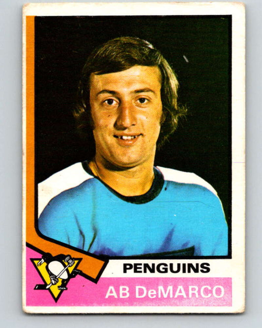 1974-75 O-Pee-Chee #89 Ab DeMarco  Pittsburgh Penguins  V4403