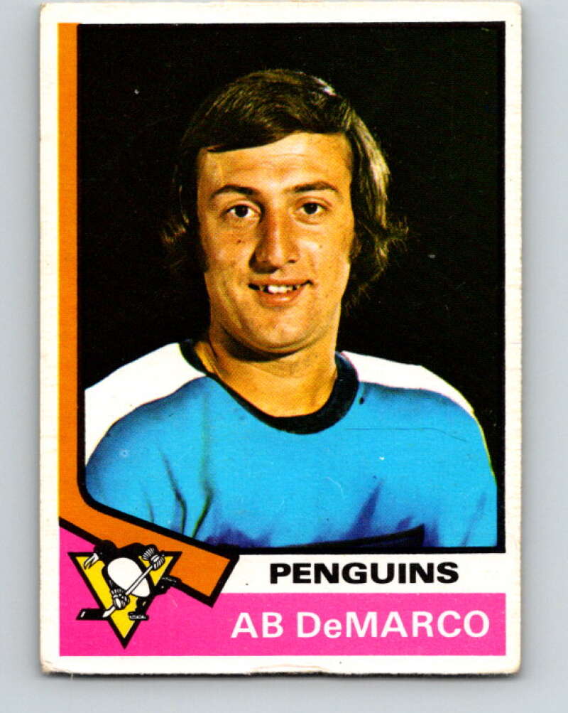1974-75 O-Pee-Chee #89 Ab DeMarco  Pittsburgh Penguins  V4404