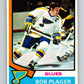 1974-75 O-Pee-Chee #107 Bob Plager UER  St. Louis Blues  V4457