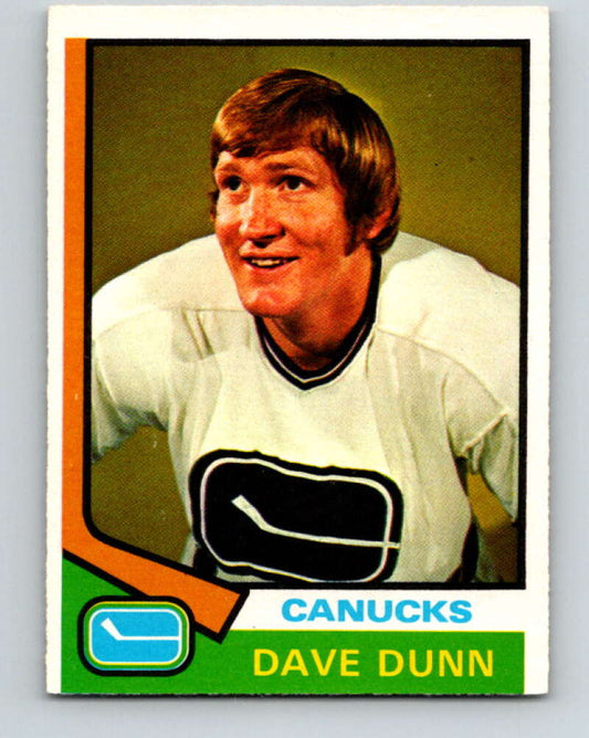 1974-75 O-Pee-Chee #152 Dave Dunn  RC Rookie Vancouver Canucks  V4571