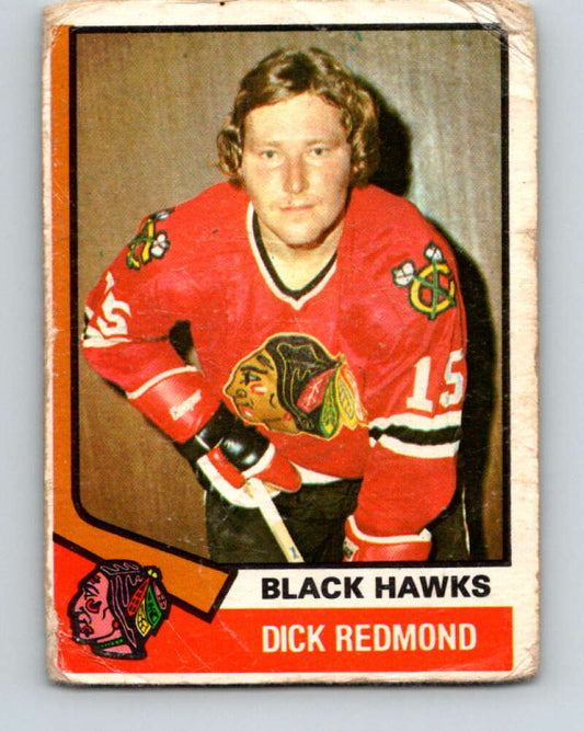 1974-75 O-Pee-Chee #186 Dick Redmond  Chicago Blackhawks  V4660